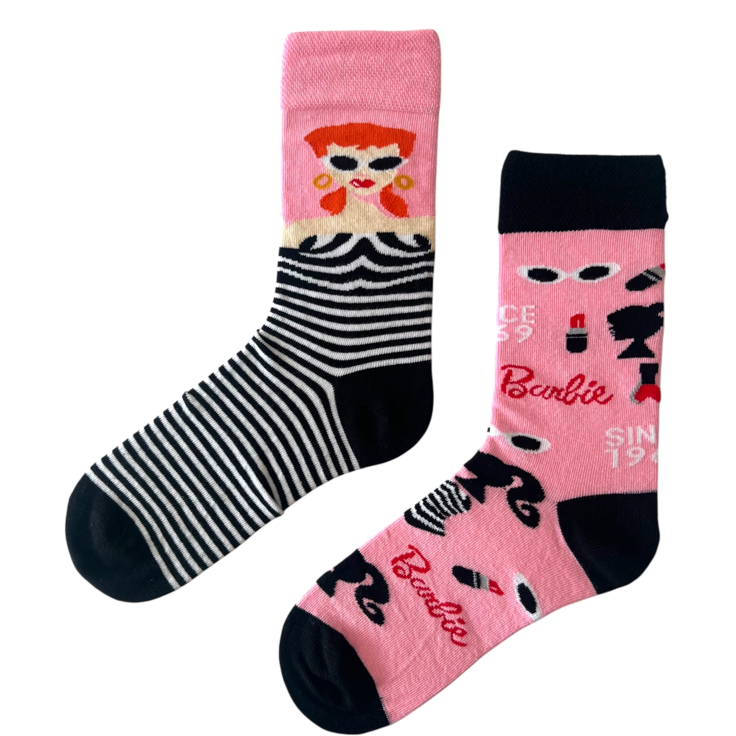 Pembe Saçlı Renkli Barbie Çorabı