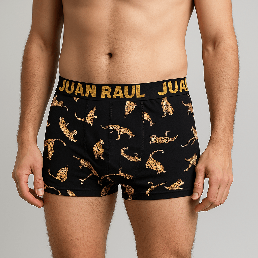 Erkek Boxer Likralı Kaplan Desenli