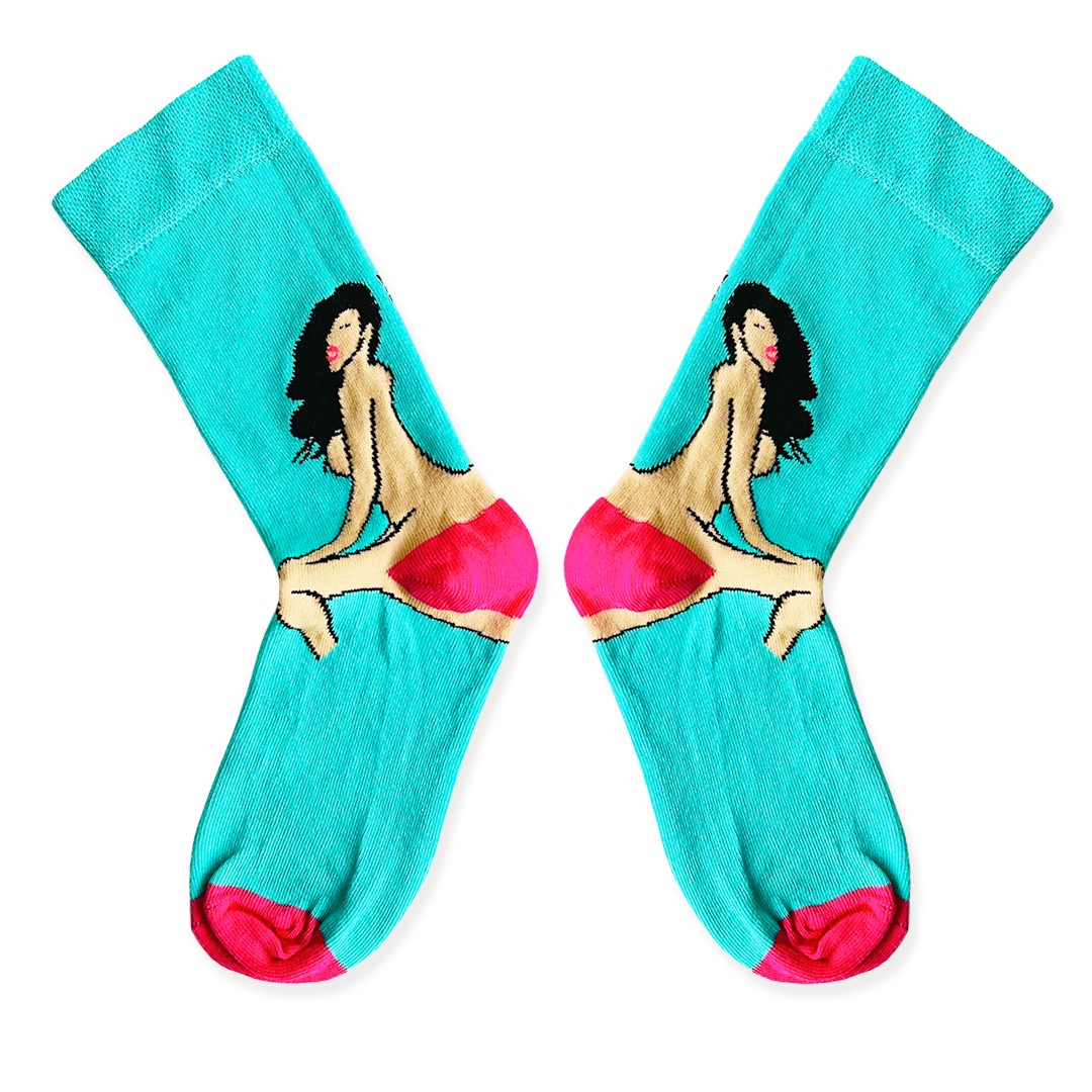 Dansçı Kadın Şekilli Soket Desenli Renkli Çorap Socks Stations
