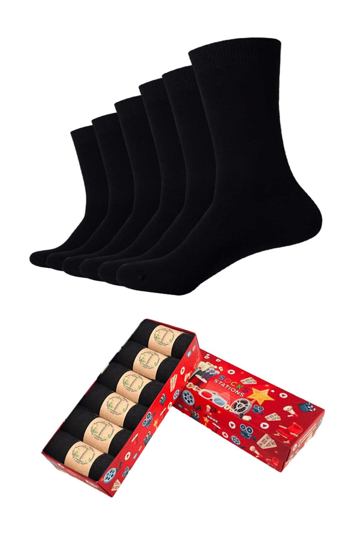 Terletmeyen Bambu Çorap Siyah Renkli Soket Çorap