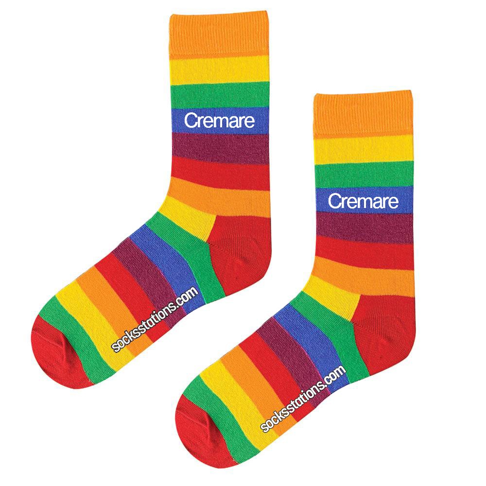 Renkli Cremare Yazılı Desenli Çorap Neşeli Çoraplar