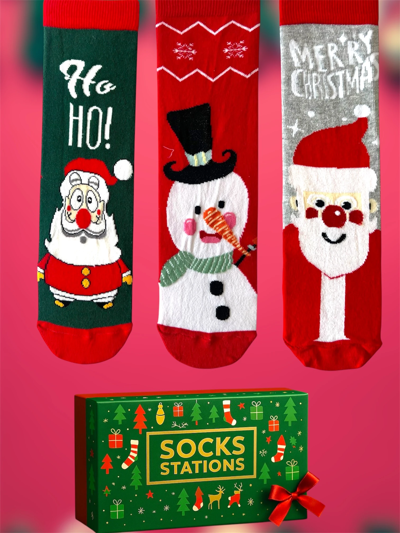 Yılbaşı Seti Yeni Yıl Çorap Hediyeleri 3'lü Paket Yılbaşı Çorapları 5