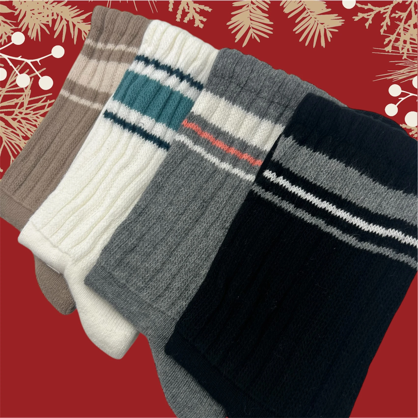 Yün Çorap Seti 4'lü Kışlık Çorap Desenli
