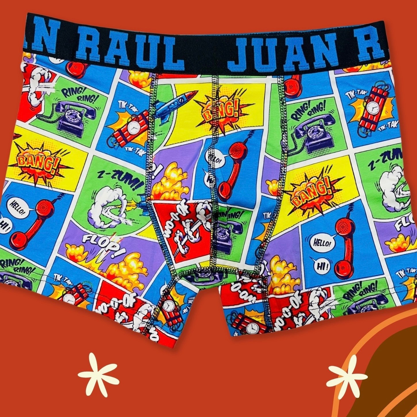 Yazılı Mavi Renkli Pamuklu Erkek Boxer Modelleri