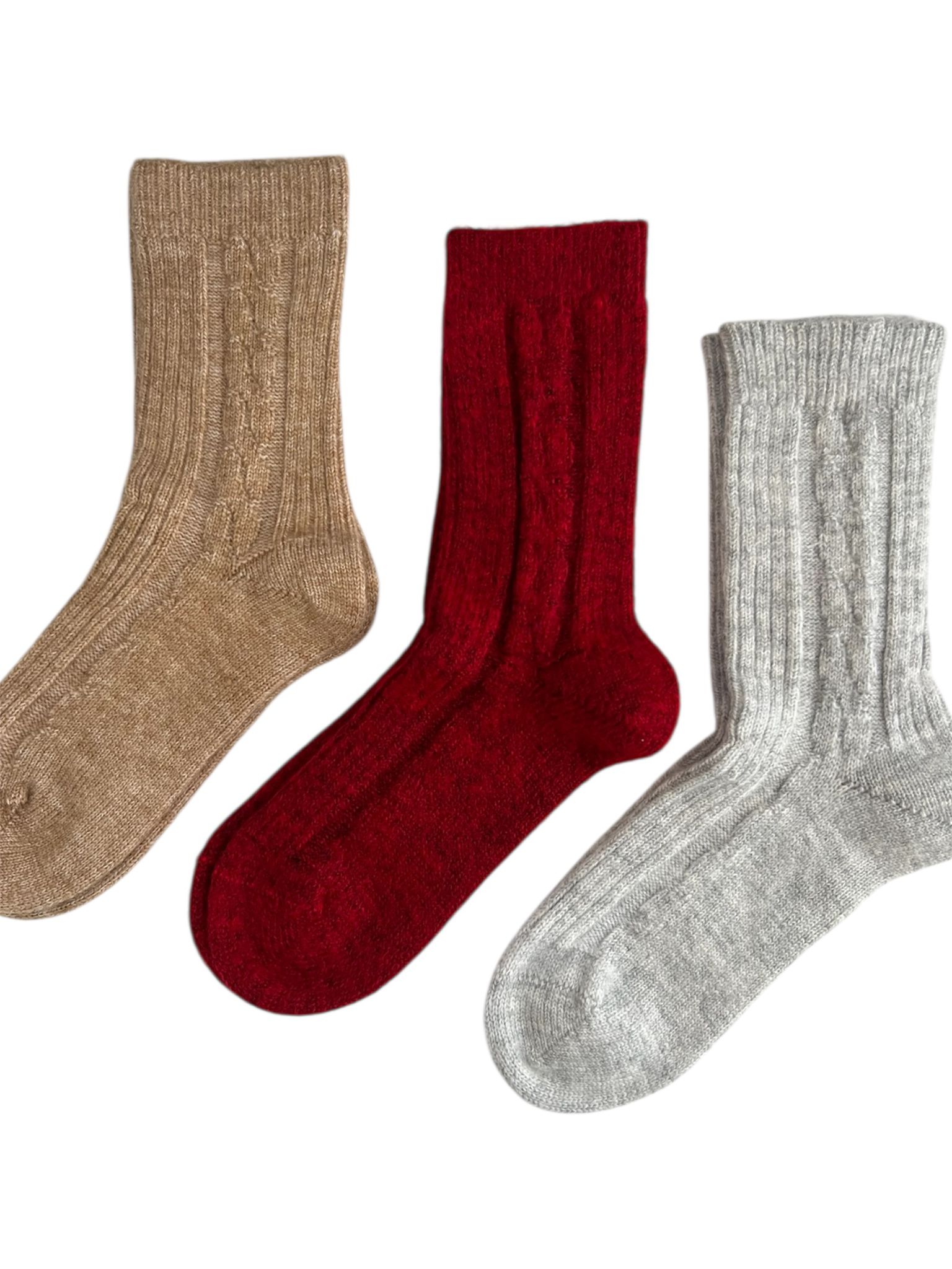 Desenli Renkli Yün Çorap Kutusu 3'lü