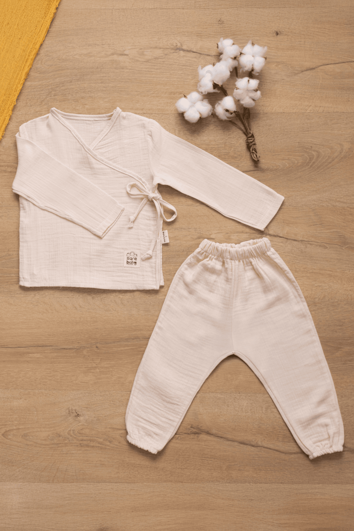 Müslin Bebek Takımı Bağcıklı Model