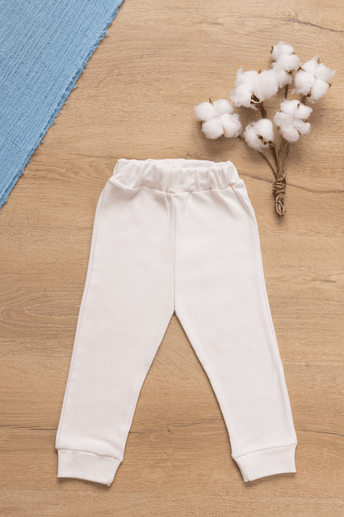 Fitilli Tayt 0-5 Yaş Bebek Alt Pijama - ekru