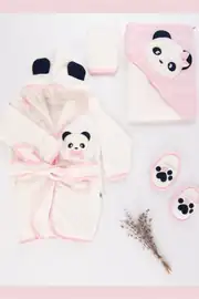 Sare Baby Sevimli Ponçik Bebek Havlu Bornoz Takımı 4'lü Set Hediyelik 0-2 Yaş