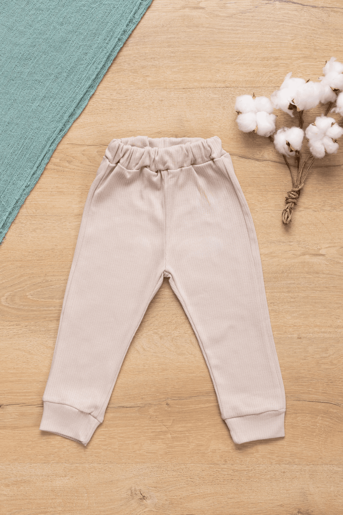 Fitilli Tayt 0-5 Yaş Bebek Alt Pijama - bej