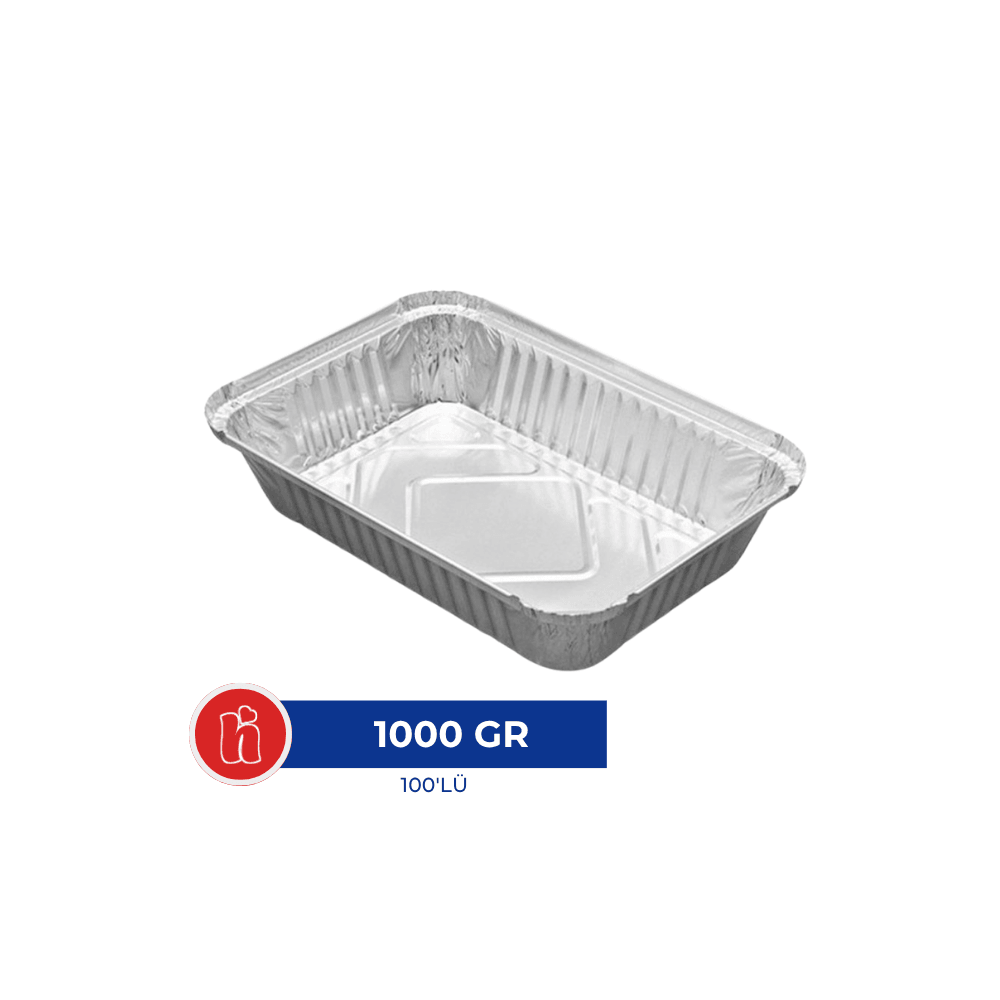 Alüminyum Kap 1000 gr – 100'lü Paket