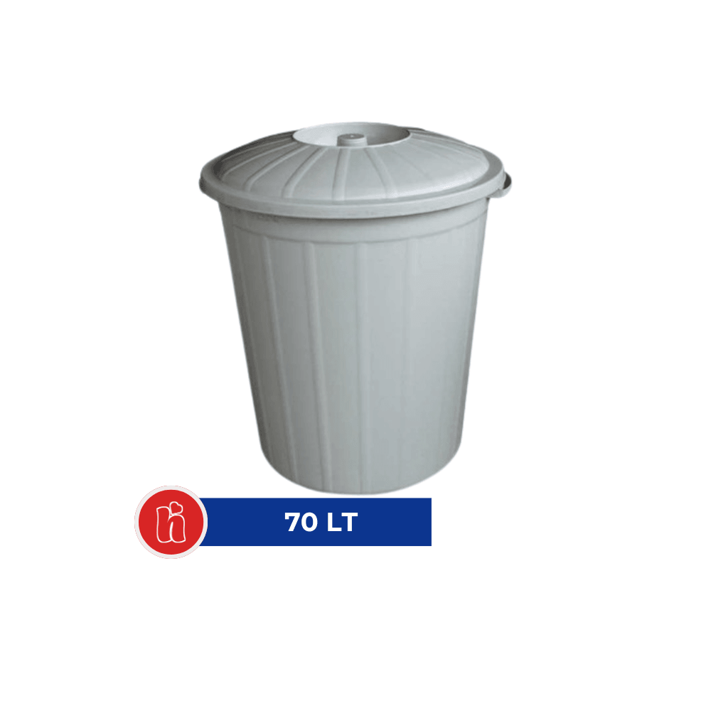 Herkül Boy Kapaklı Çöp Kovası 70 lt