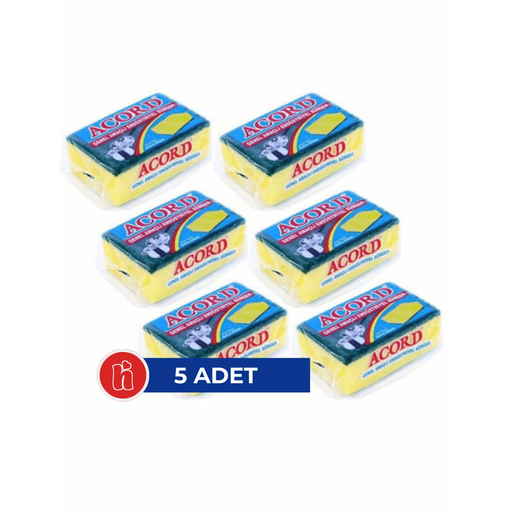 Acord Düz Bulaşık Süngeri 5'li Paket
