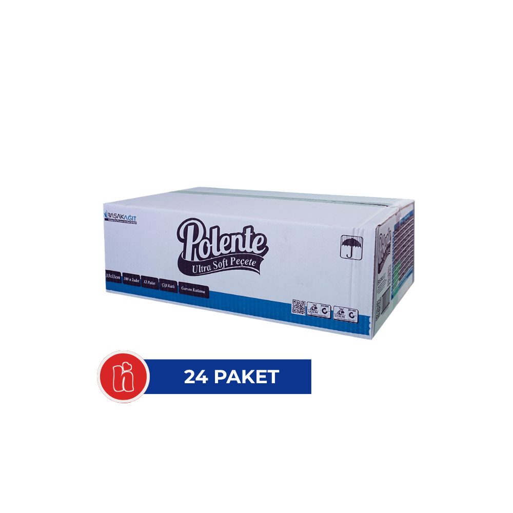 Polente Garson Katlama Peçete 33x33 cm – 50’li Paket, 24 Paket Koli