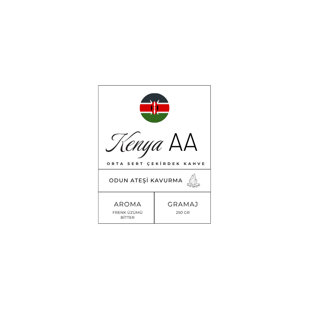 Kenya AA Kavrulmuş Çekirdek Kahve 250gr