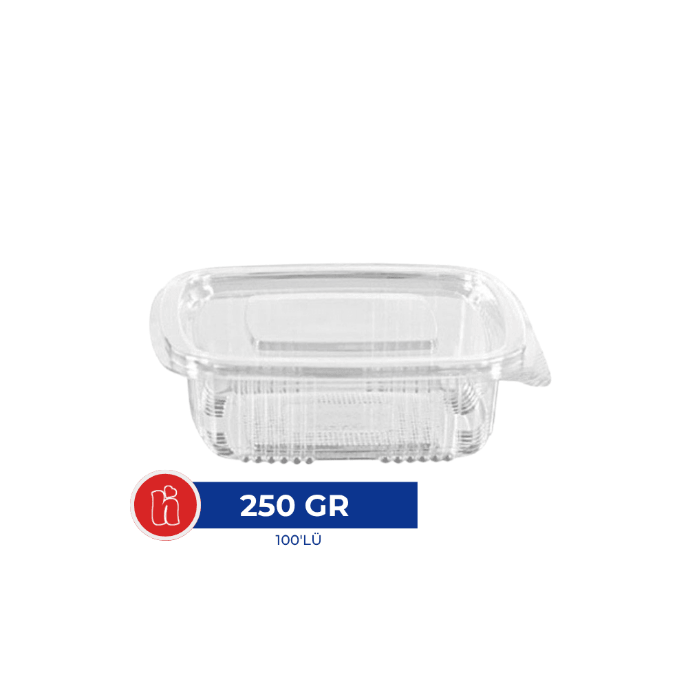 Plastik Sizdirmaz Kap 250 gr – 100'lü Paket