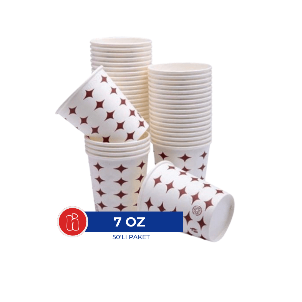Bencup Karton Bardak 7oz - 50'li