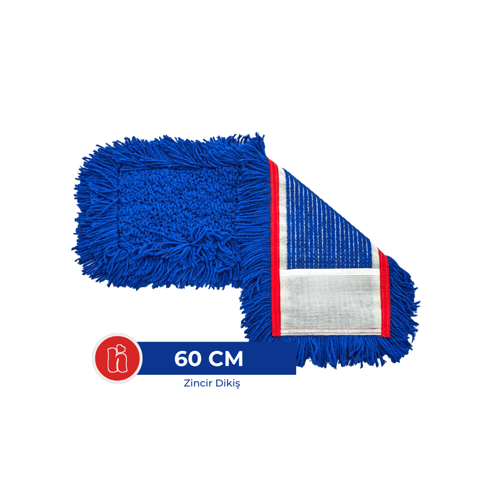 Orlon Mop Zincir Dikiş 60 cm Mavi