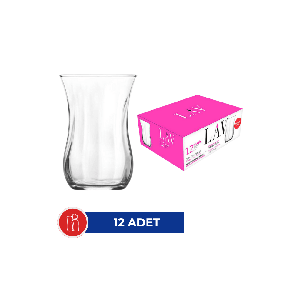 Lav 30020 Optikli Çay Bardağı 12'li Kutu