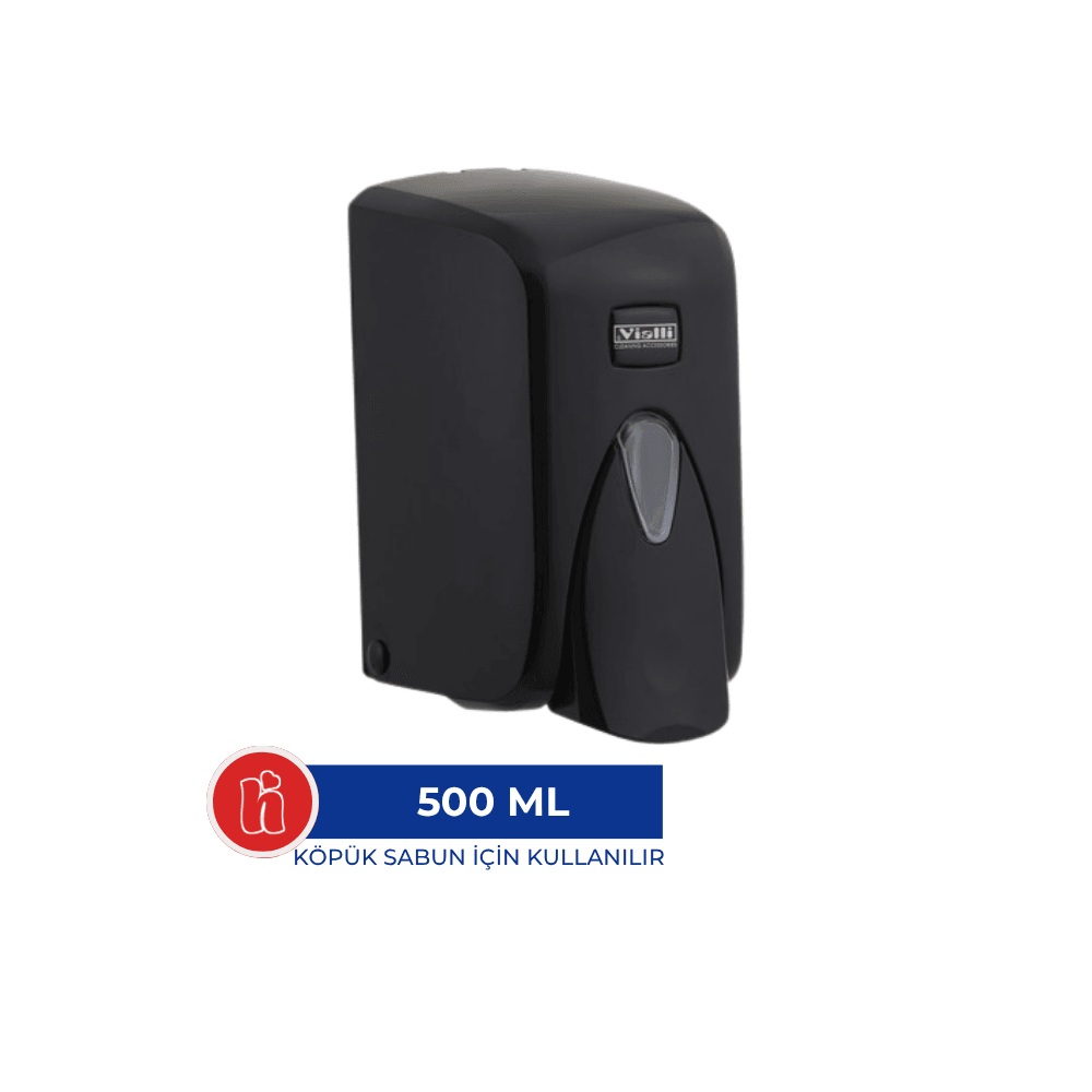 Vialli Hazneli Köpük Sabun Dispenseri Siyah - 500 ml