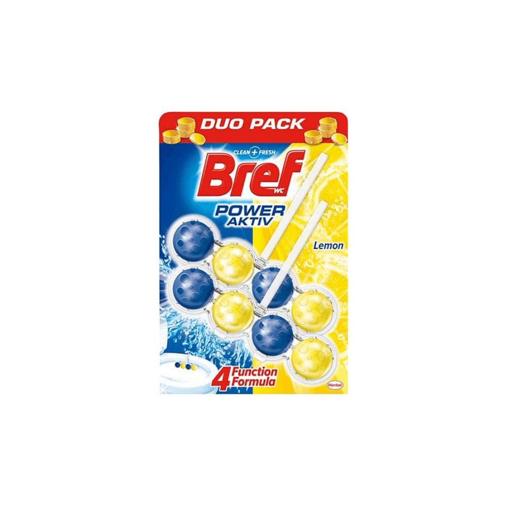 Bref Power Aktiv Katı Klozet Blok Limon Kokulu 2'li Paket