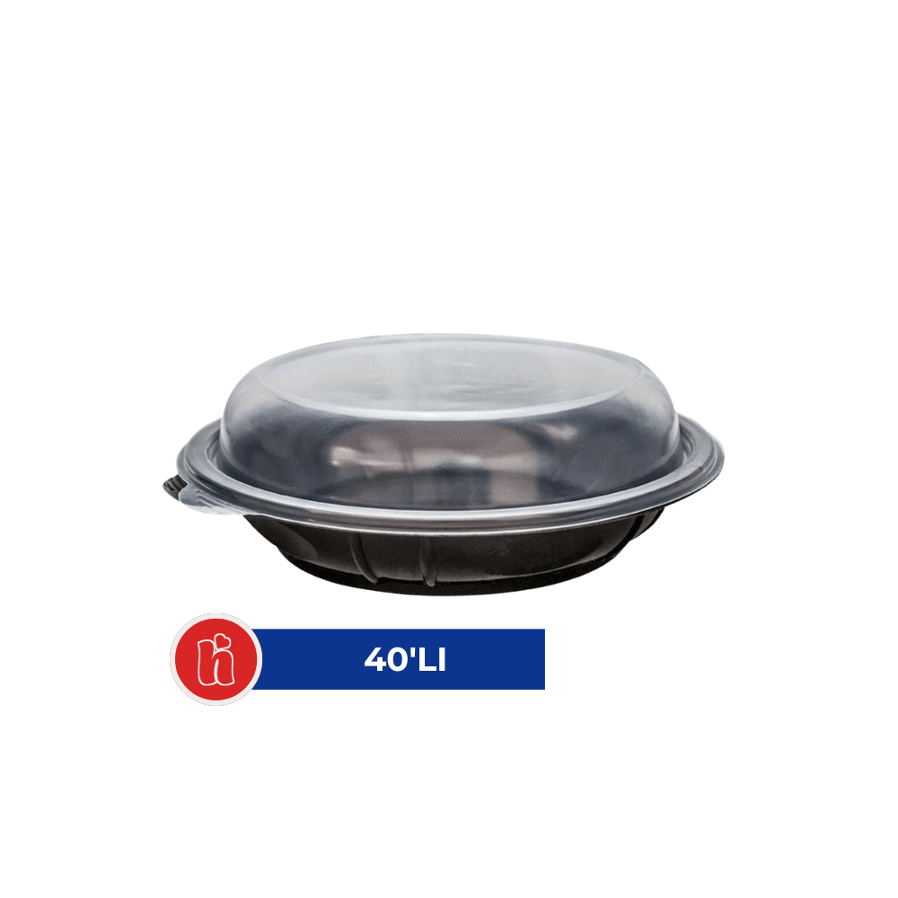 Siyah Salata Kasesi + Kapak – 40'lı Paket
