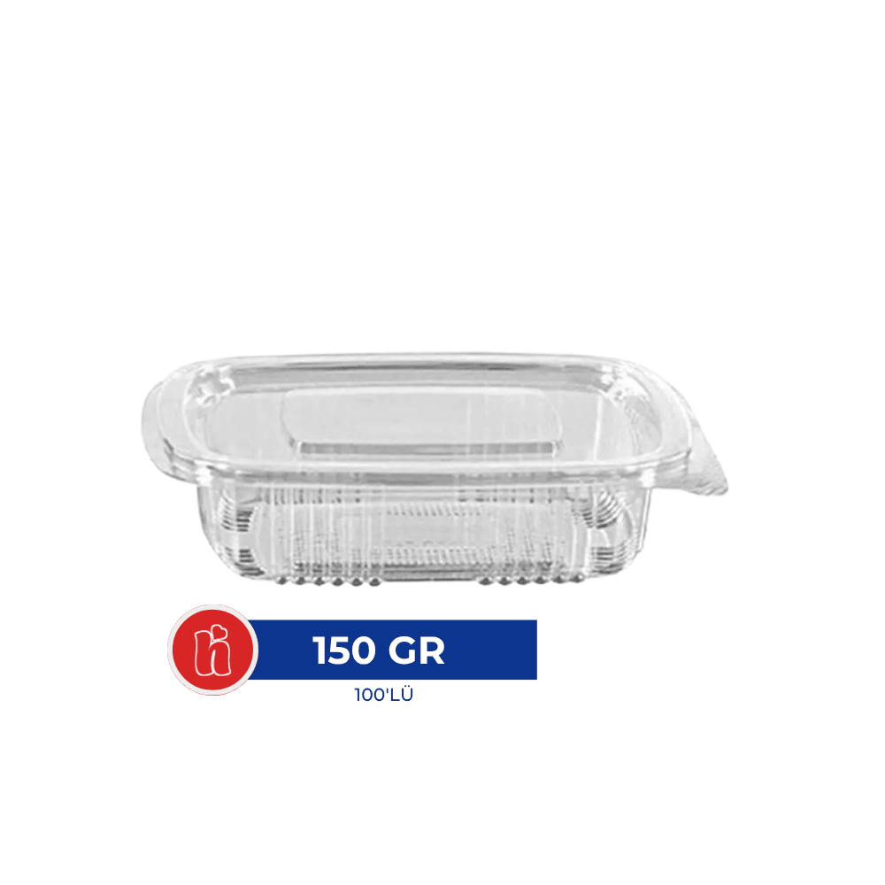 Plastik Sızdırmaz Kap 150 gr – 100'lü Paket