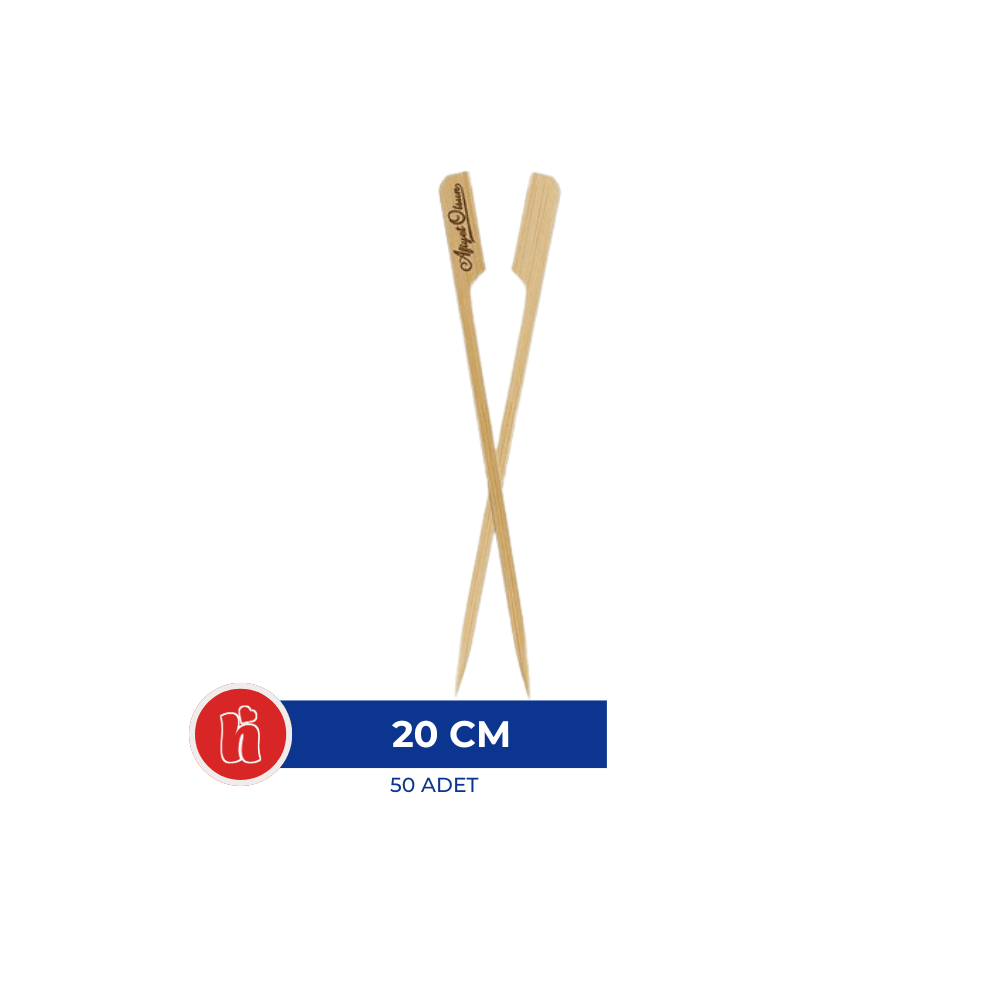 Çöp Şiş Afiyet Olsun 20 cm - 50'li Paket
