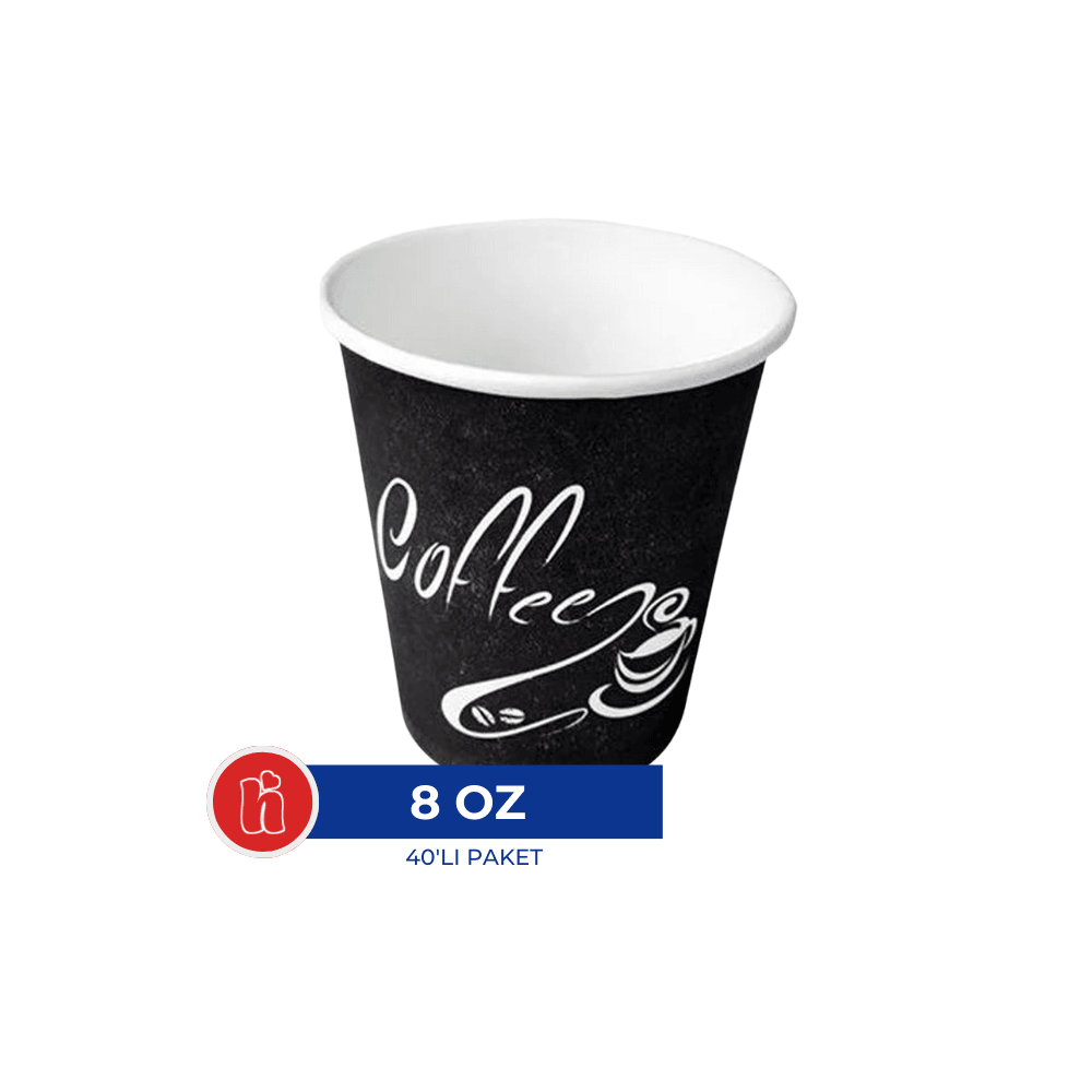 Bencup Karton Bardak 8 oz – 40'lı Paket
