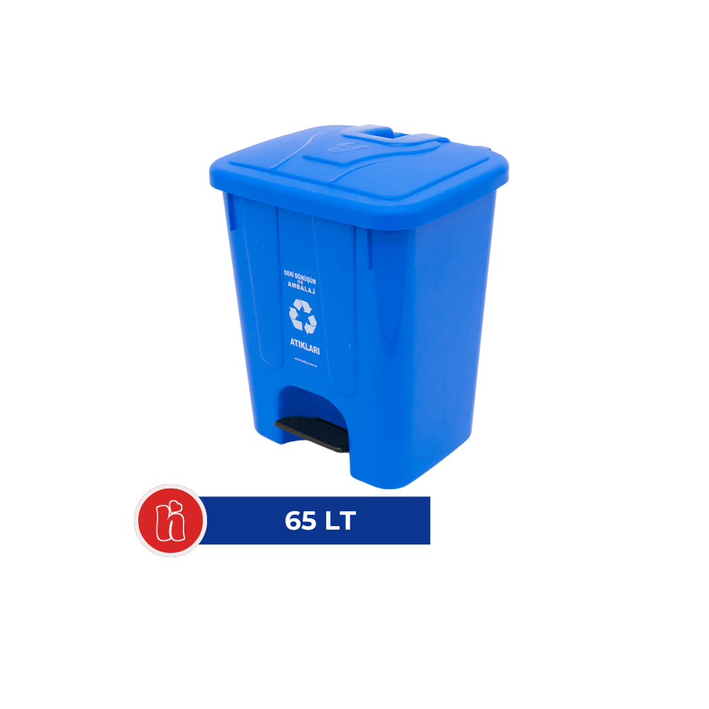 Pedallı Çöp Kovası 65 lt - Mavi