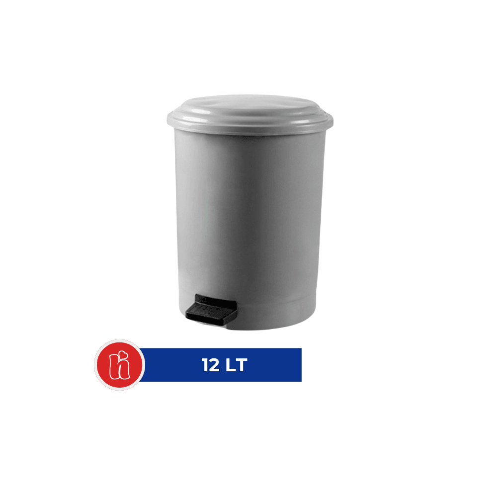 Pedallı Çöp Kovası 12 lt Gri