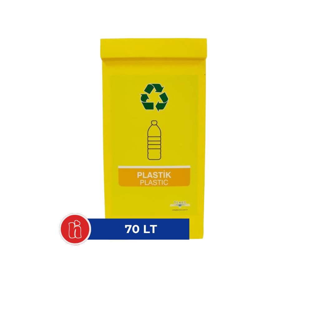 Geri Dönüşüm Kutusu Sıfır Atık Plastik Atık Sarı – 70 lt
