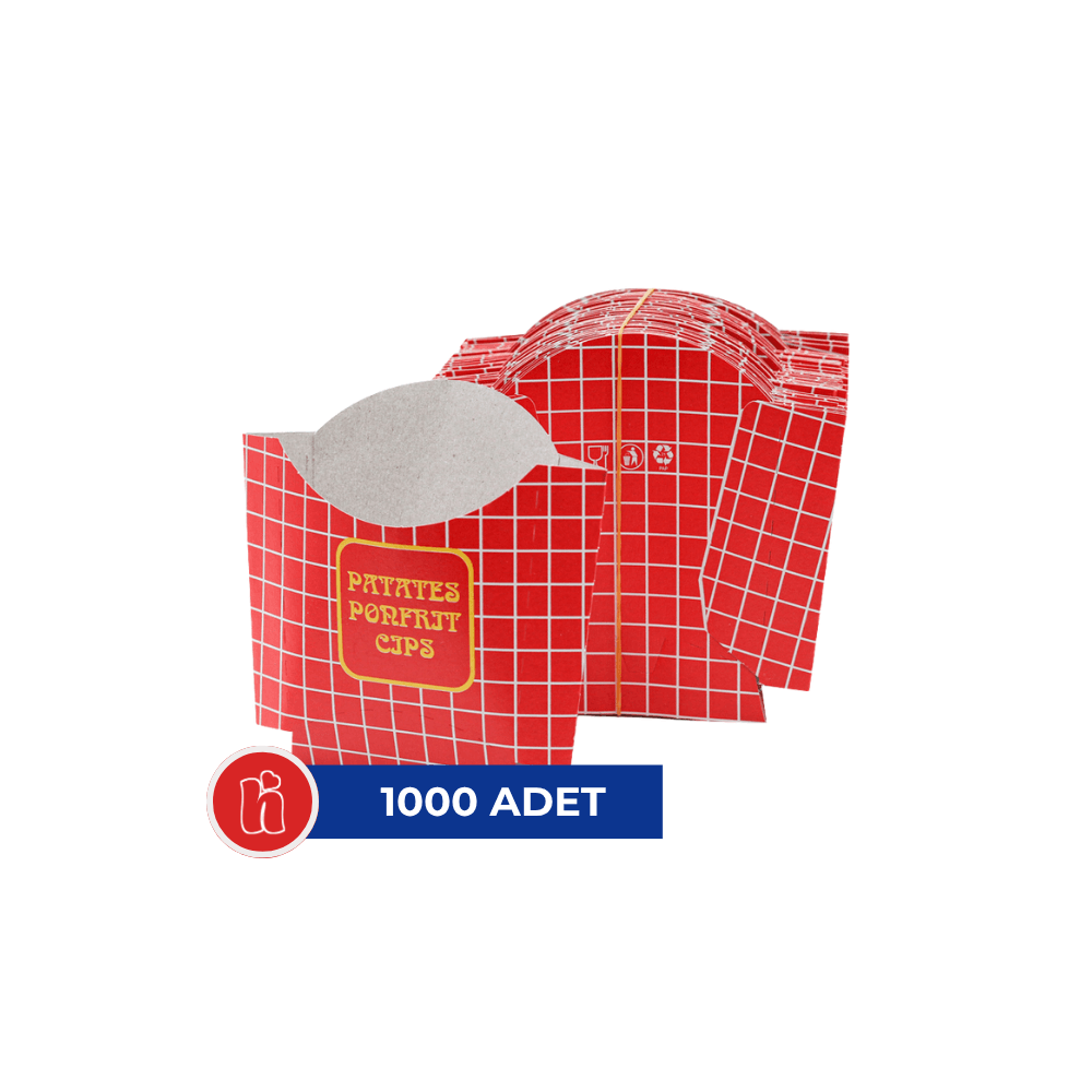 Karton Kızarmış Patates Kutusu 100'lü Paket
