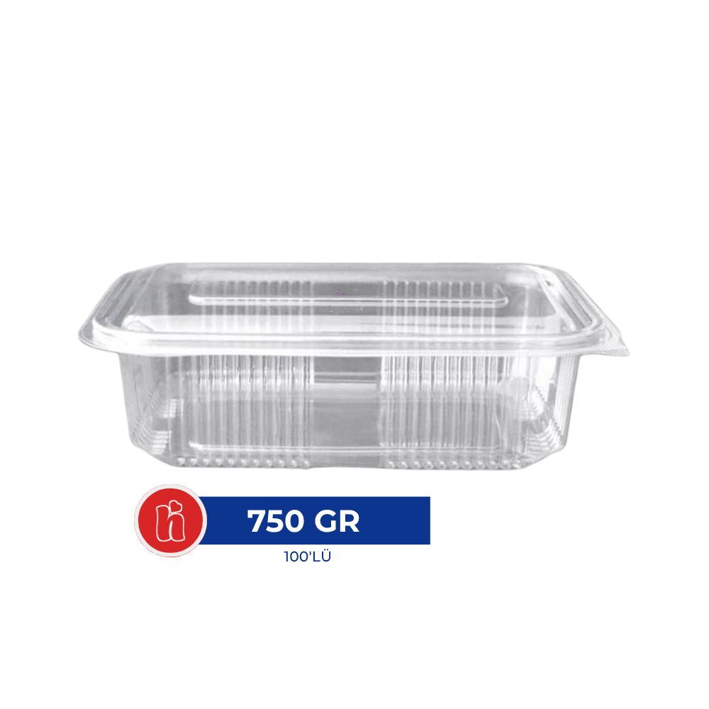 Plastik Sızdırmaz Kap 750 gr – 100'lü Paket