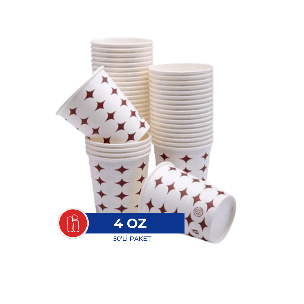 Bencup Karton Bardak 4oz - 50'li