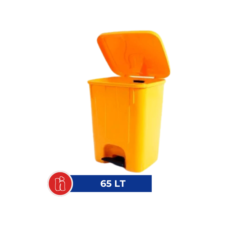Pedallı Çöp Kovası 65 lt - Sarı