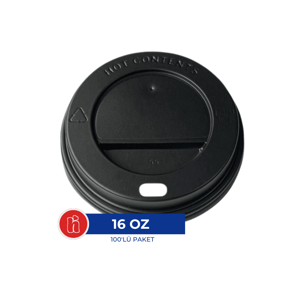 16 Oz Karton Bardak Kapağı 100’lü Paket
