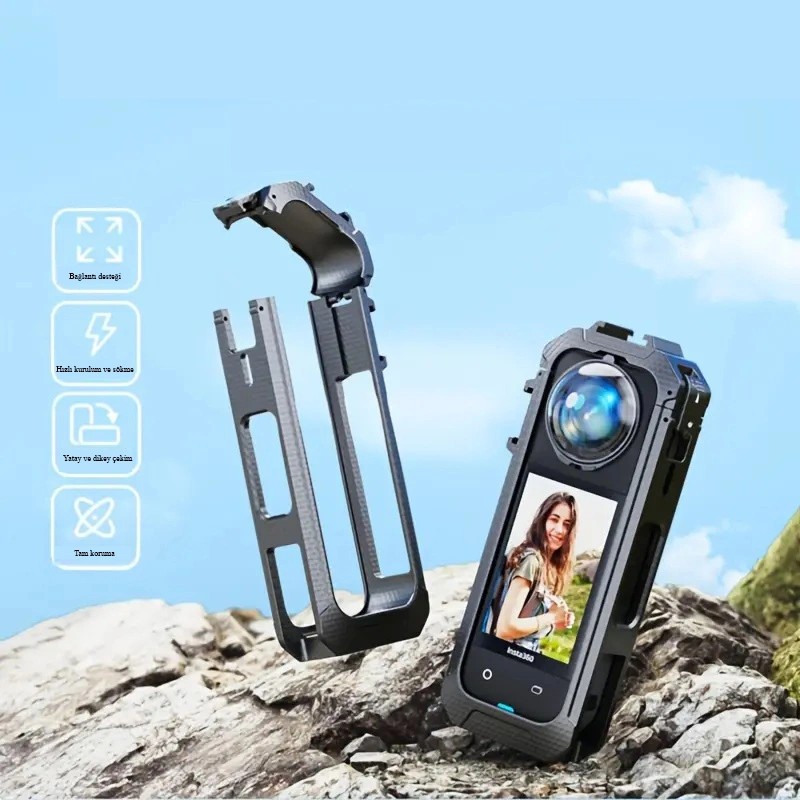 Teknoroket Insta360 X5 Sert Koruyucu Kafes –  Dayanıklı ve Güvenli