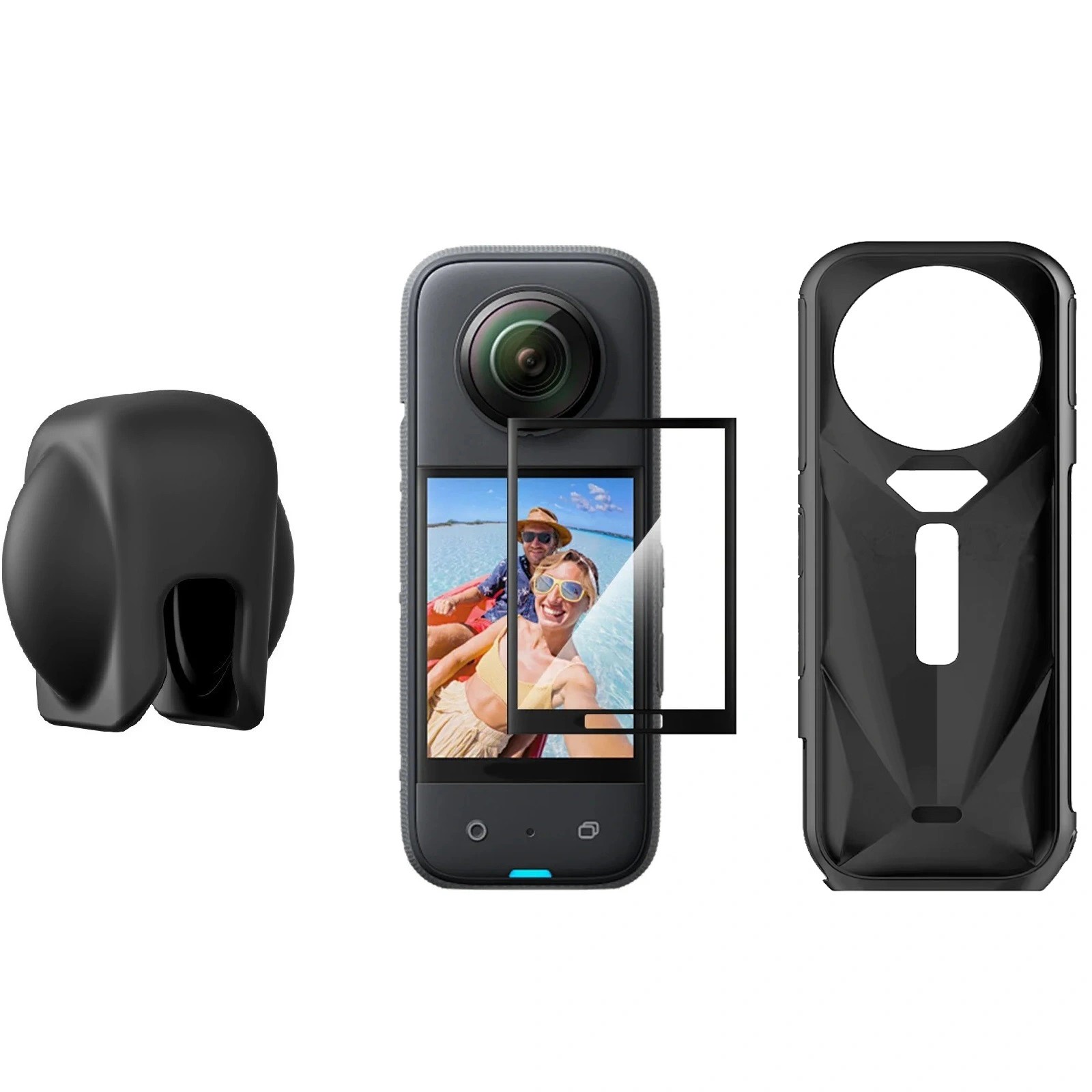 Teknoroket Insta360 X5 Aksesuar Seti - Silikon Kılıf + Lens Cap + Ekran Koruyucu