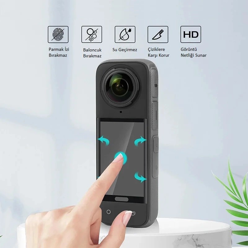Teknoroket Insta360 X5 Aksesuar Seti - Silikon Kılıf + Lens Cap + Ekran Koruyucu