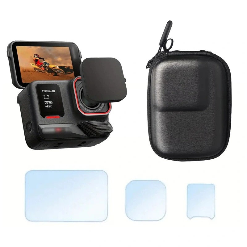 Teknoroket Insta360 Ace Pro 2 Aksesuar Seti (5 Parça , Çanta , 2 Ekran , 1 Lens Koruyucu , Lens Kapağı)