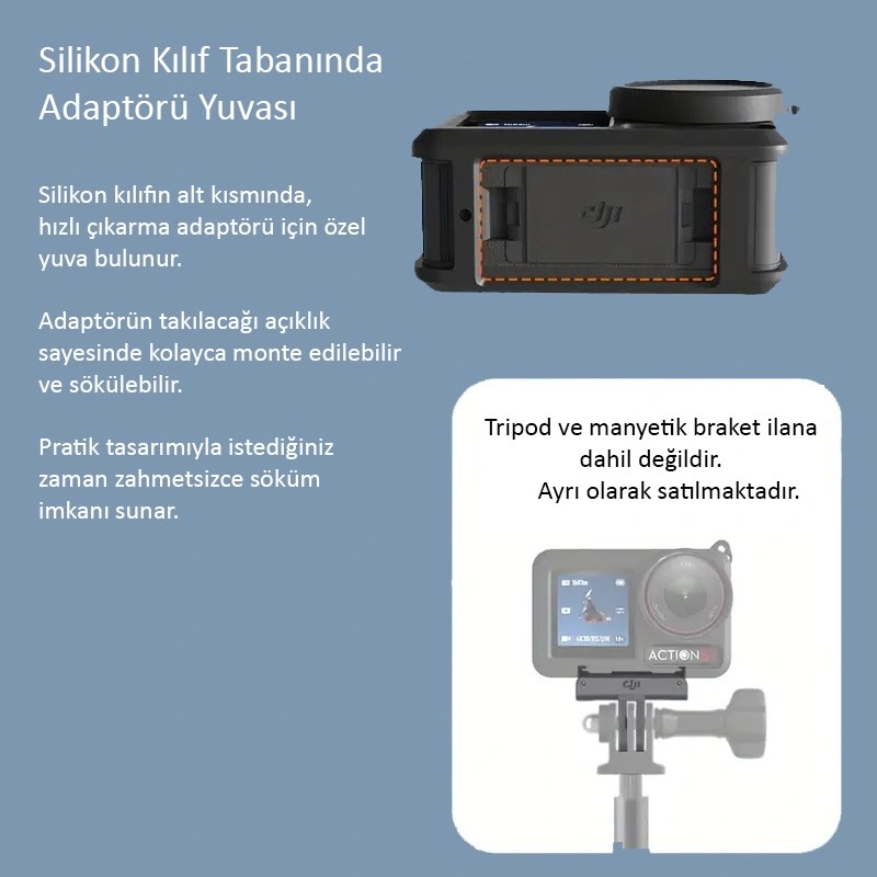 Teknoroket Dji OSMO Action 5 Pro , 4 ve 3 Uyumlu Silikon Kılıf