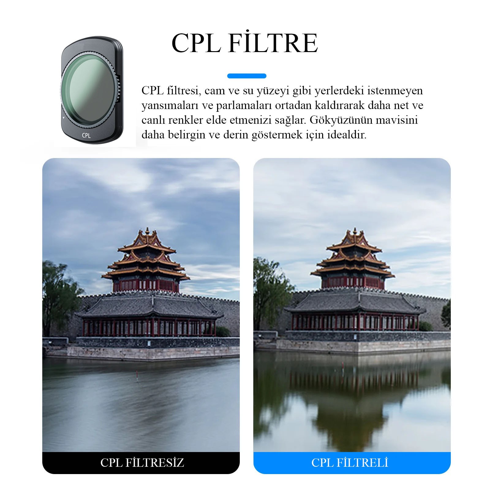 Teknoroket Dji OSMO POCKET 3 Profesyonel 4'lü Filtre Seti - CPL + ND16 + ND64 + ND256