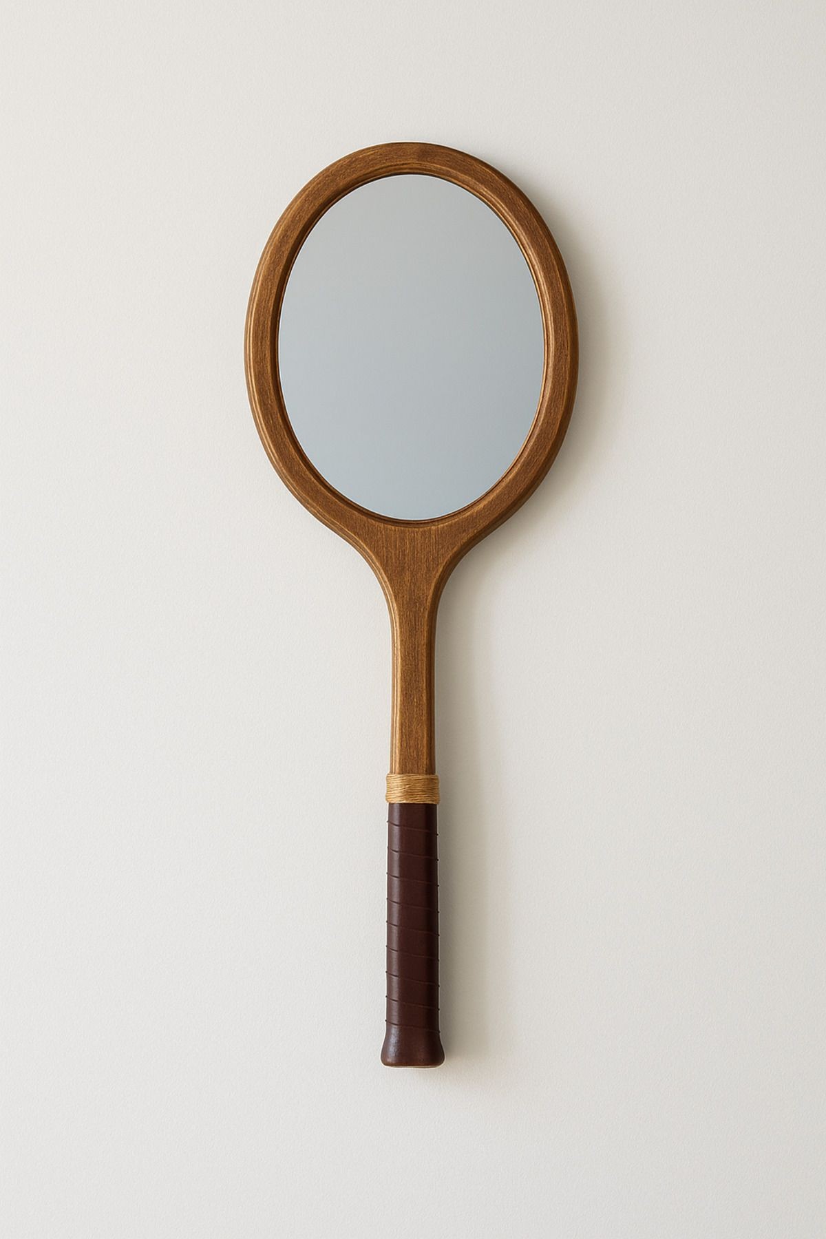 Ahşap Duvar Aynası Vintage Tenis Raket