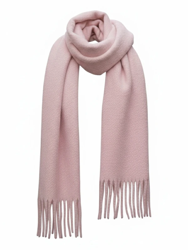 2li Set Puffy Yumuşak Dokulu Kadın Atkı Şal Omuz Şalı 50x190 cm - füme pembe