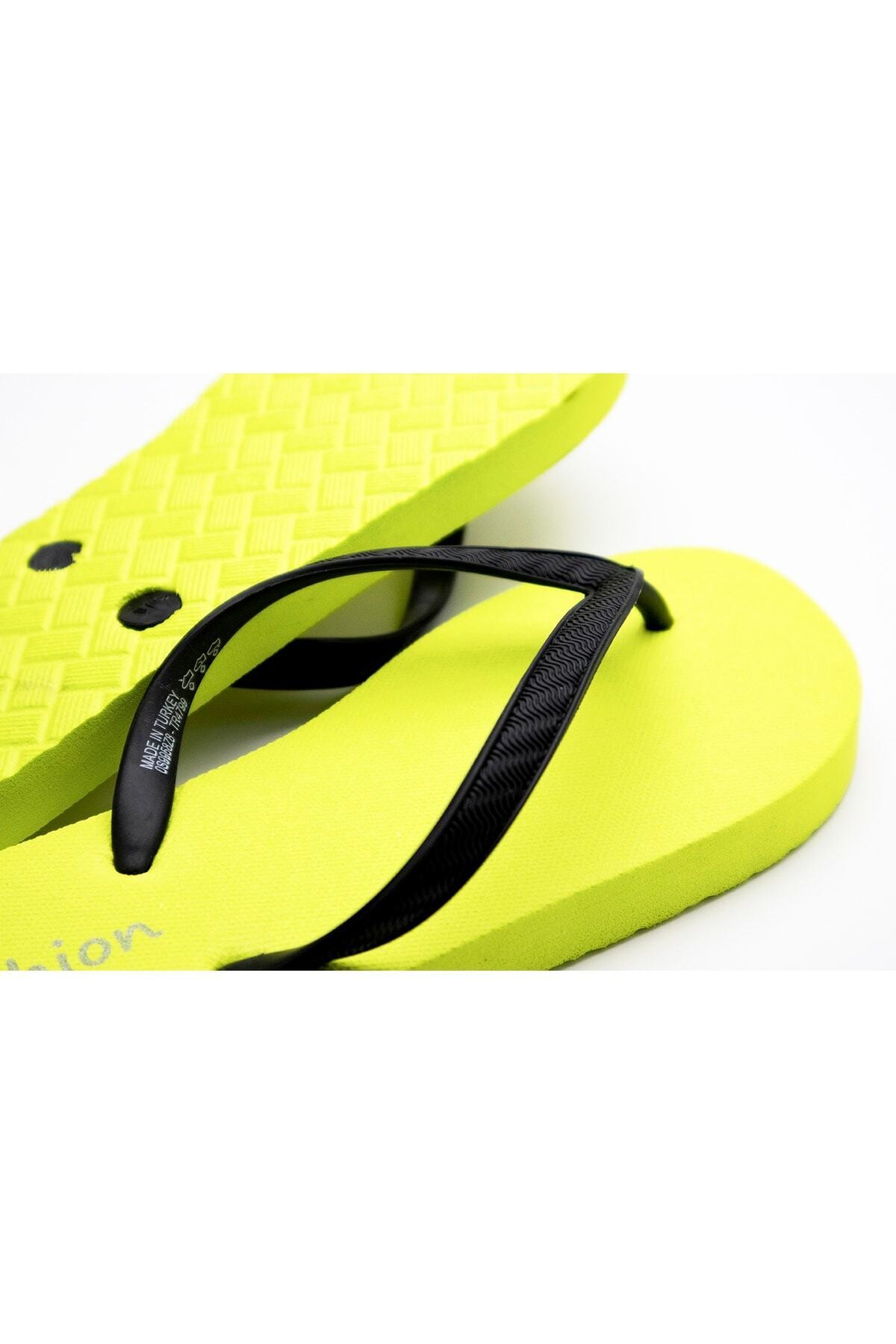 Kadın Basic Rahat Parmak Arası Acıtmaz Plaj Terliği Flip Flops - neon yeşil