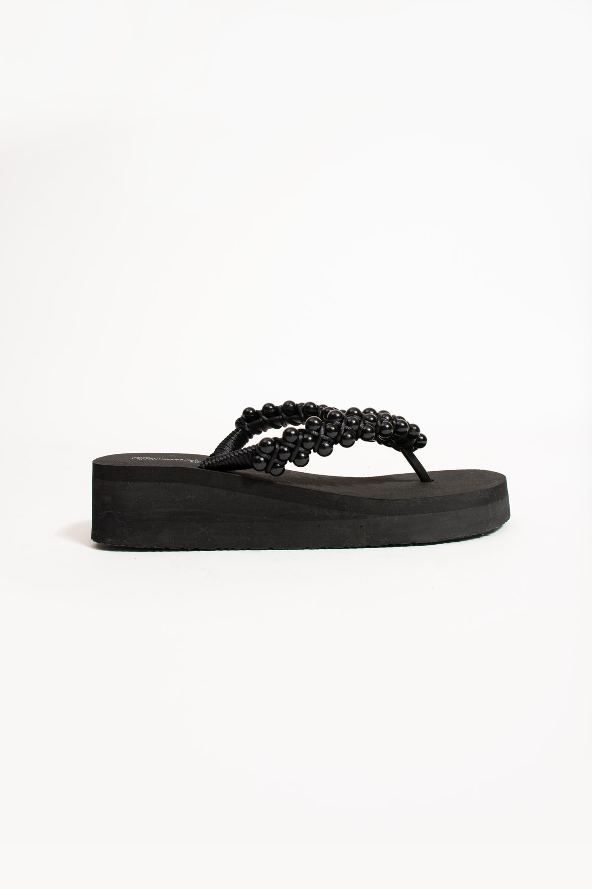 Adel Sandy Platform Parmak Arası Acıtmaz Plaj Terlik Flip Flops - si̇yah