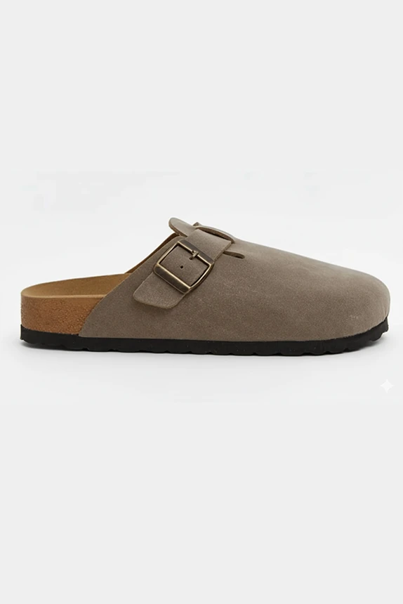 Eliza Kadın Rahat Mantar Tabanlı Günlük Sabo Günlük Boston Terlik - vizon