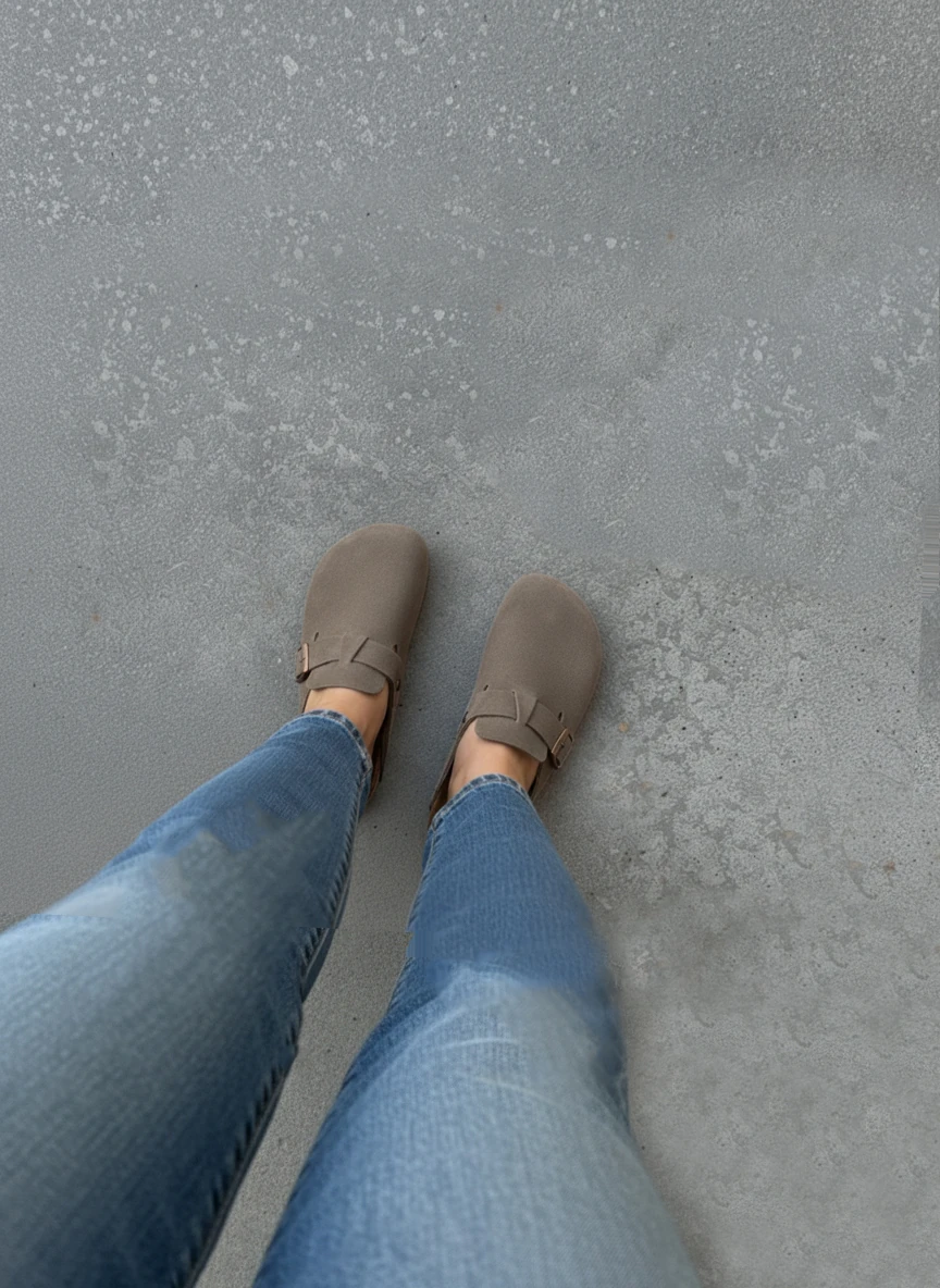 Eliza Kadın Rahat Mantar Tabanlı Günlük Sabo Günlük Boston Terlik - vizon