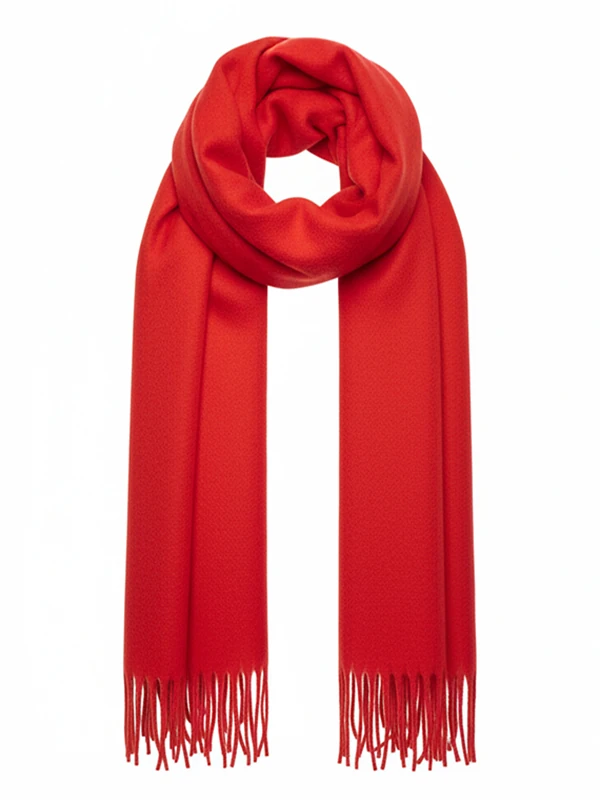 2li Set Puffy Yumuşak Dokulu Kadın Atkı Şal Omuz Şalı 50x190 cm - kırmızı kırmızı