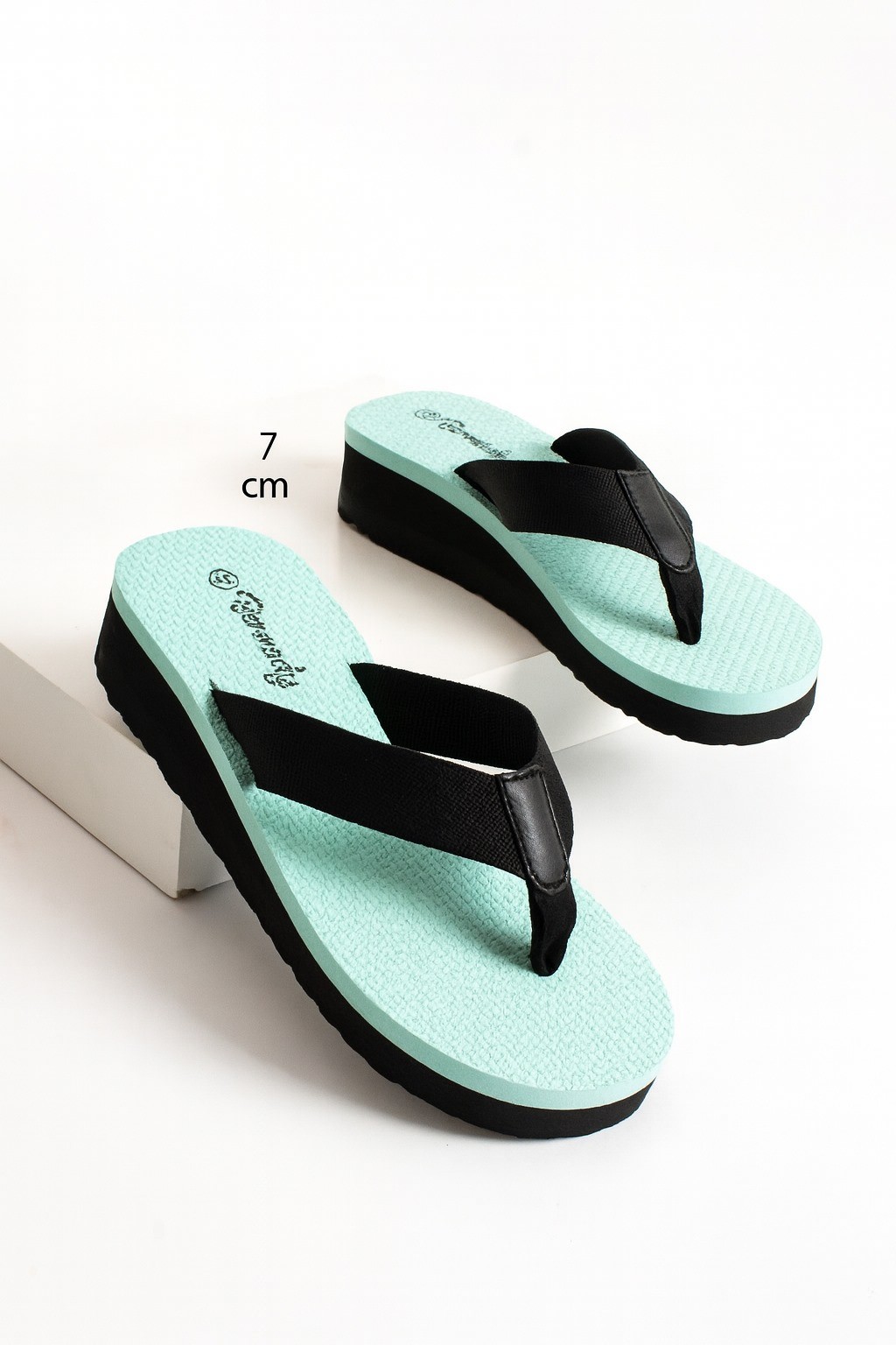 Kaila Kadın Platform Dolgu Topuk (7 cm) Rahat Kumaşlı Parmak Arası Acıtmaz Deniz Plaj Terliği